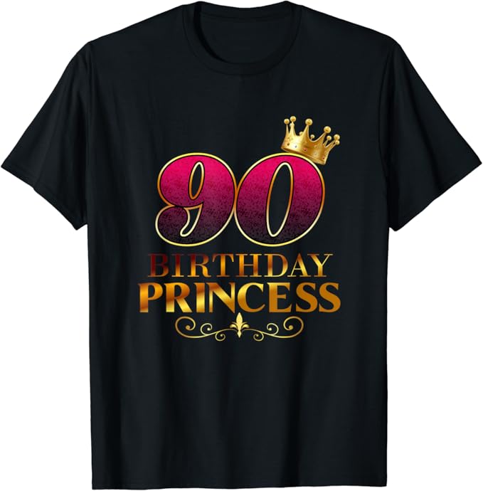 Crown 90th Birthday Princess Girl 90 Year Old Birthday